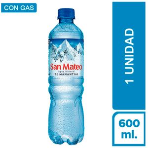 Agua SAN MATEO con Gas Botella 600ml