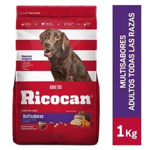 Comida para Perros RICOCAN Adultos Todas las Razas Multisabores Bolsa 1Kg