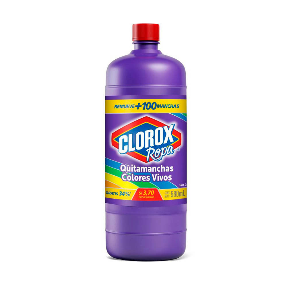Lejía CLOROX ropa color botella 580ml | Vega vegaperu