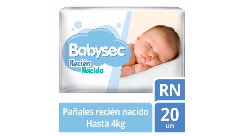 Pack 2 Paquetes de Pañal Bebé Babysec Recién nacido 20 un