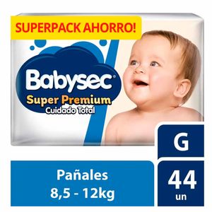 Pañales para Bebé BABYSEC Super Premium Talla G Paquete 44un