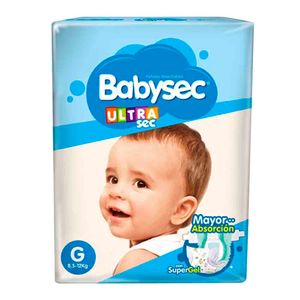 Pañales para Bebé BABYSEC Ultra Sec Talla G Paquete 58un
