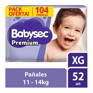 Pañales para Bebé BABYSEC Ultra Sec Talla XG Paquete 104un