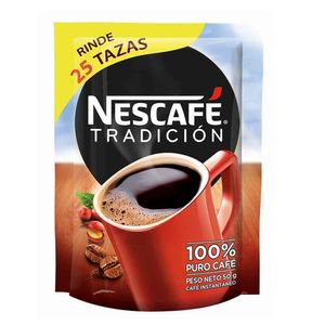 Café Instantáneo NESCAFÉ Tradición Bolsa 50gr