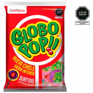 Chupete GLOBO POP con Chicle Surtido Bolsa 24un