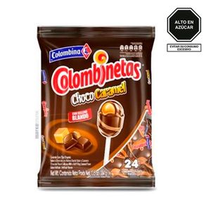 Chupetes COLOMBINETAS Choco Caramel Bolsa 24un