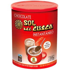 Chocolate para Taza SOL DEL CUZCO Instántaneo con Clavo y Canela Frasco 220gr