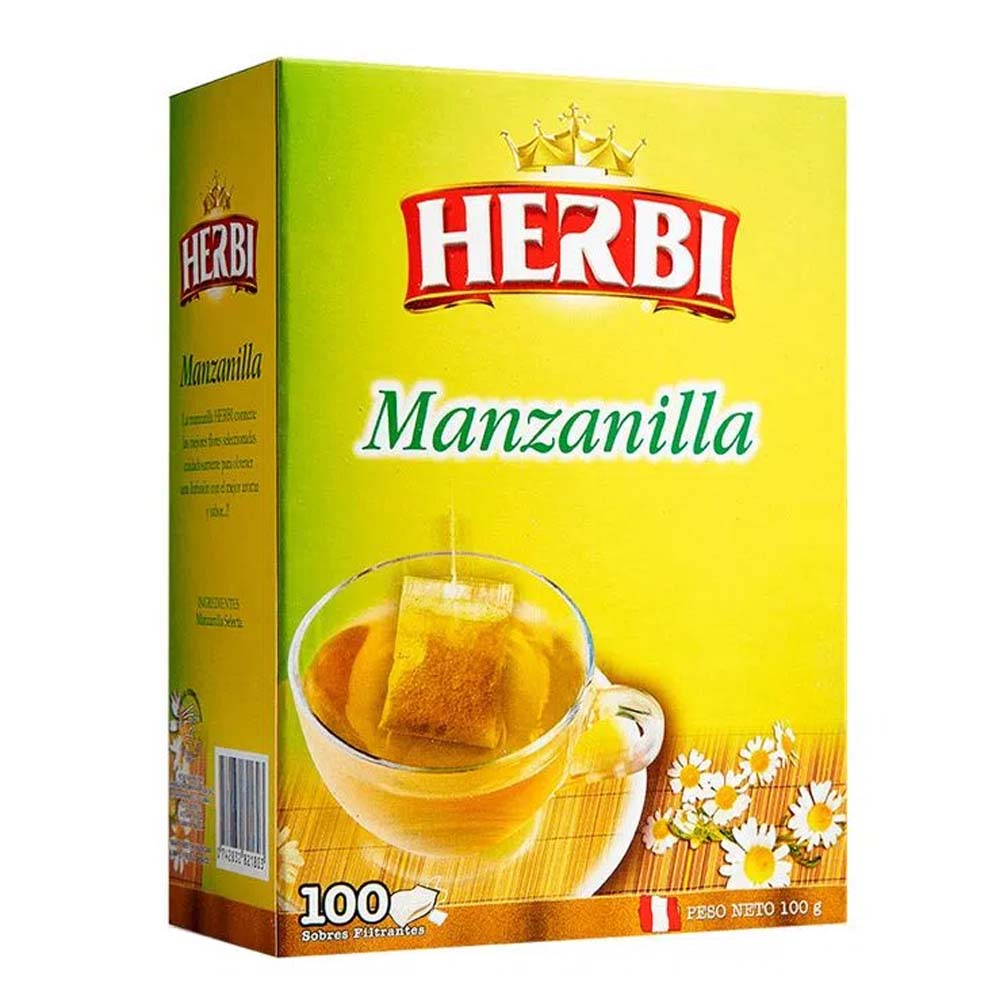 Infusiones Manzanilla HERBI Caja 100 un