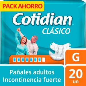 Pañal para Adulto COTIDIAN CARE Clásico Talla G Paquete 20un