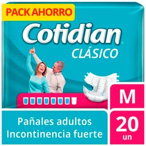 Pañal para Adulto COTIDIAN CARE Clásico Talla M Paquete 20un