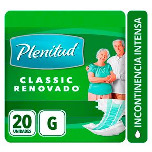 Pañal PLENITUD Classic Verde Talla G Paquete 20un