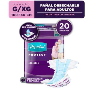 Pañal PLENITUD Protect Talla G Paquete 20un