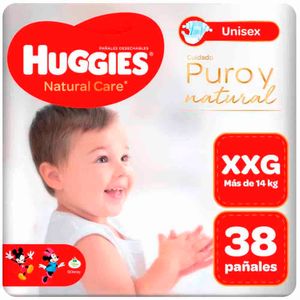 Pañales para Bebé HUGGIES Natural Care Unisex Talla XXG Paquete 38 und