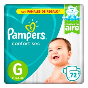 Pañales para Bebé PAMPERS Confort Sec Talla G Paquete 72 und