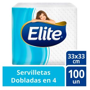 Servilletas ELITE Dobladas en 4 Paquete 100un