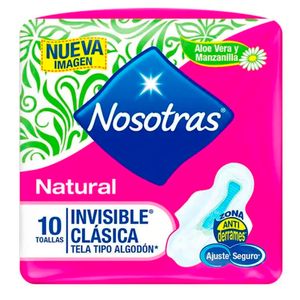 Toallas Higiénicas NOSOTRAS Tela Gel Invisible Clásica Paquete 10 und