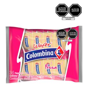 Wafers COLOMBINA Sabor a Fresa 288gr Paquete 24un