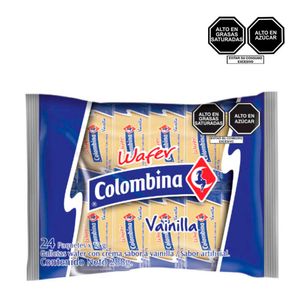 Wafers COLOMBINA Sabor a Vainilla 288gr Paquete 24un