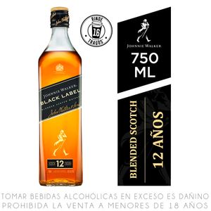 Whisky JHONNIE WALKER Black Label Botella 750ml