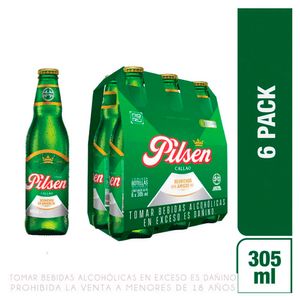 Cerveza PILSEN Pack 6 Botella 305ml