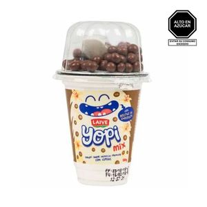 Yogurt YOPI MIX sabor a Vainilla con Bolitas de Chocolate Vaso 100gr