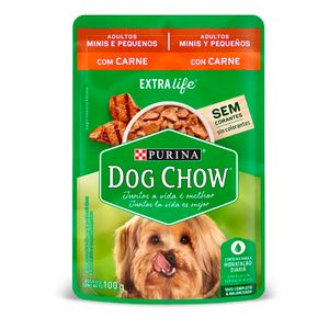 Comida para Perros DOG CHOW Adulto Minis y Pequeños con Carne Pouch 100 gr