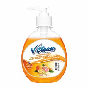 Jabón Líquido Antibacterial VCLEAN Cítrico con Glicerina Frasco 400ml