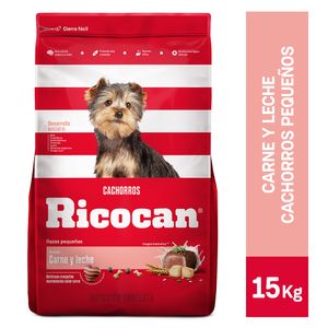 Comida para Perros RICOCAN Cachorros Razas Pequeñas Carne y Leche Bolsa 15 Kg