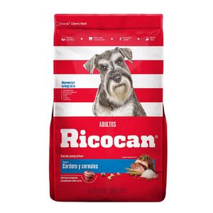 Comida Para Perros RICOCAN Adultos Pequeños Cordero y Cereal Bolsa 22Kg