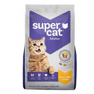 Comida para Gatos SUPER CAT Adulto Carne, Pollo y Leche Bolsa 9 kg