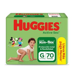 Pañales para Bebé HUGGIES Active Sec Bigpack Talla G Paquete 70un