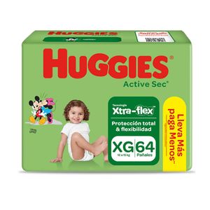 Pañales para Bebé HUGGIES Active Sec Bigpack Talla XG Paquete 64un