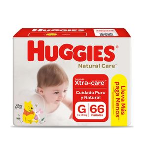 Pañales para Bebé HUGGIES Natural Care Bigpack Talla G Paquete 66un
