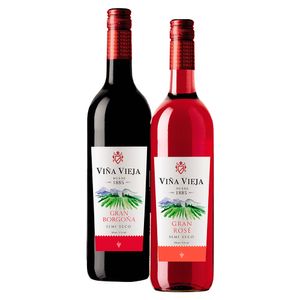 Pack Vino VIÑA VIEJA Borgoña + Rose 750 ml