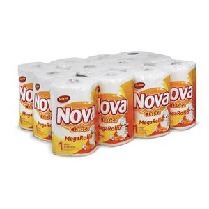 Papel Toalla NOVA Megarrollo Doble Hoja Pack 12un
