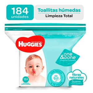 Toallitas Húmedas para Bebé HUGGIES One & Done Paquete 184un