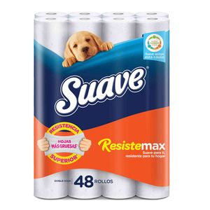 Papel Higiénico SUAVE Resistemax Doble Hoja Maleta 48u