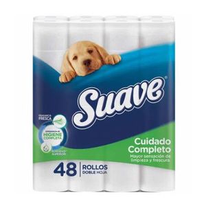 Papel Higiénico SUAVE Cuidado Completo Doble Hoja Paquete 48unid