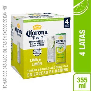 Cerveza CORONA Tropical Lima Limón Toronja Pack 4un Lata 355ml