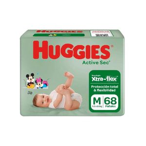 Pañales para Bebé HUGGIES Actise Sec Xtra-Flex Talla M Paquete 68 und