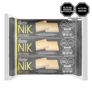 Wafer COSTA Nik Vainilla Bolsa 72gr Paquete 6u