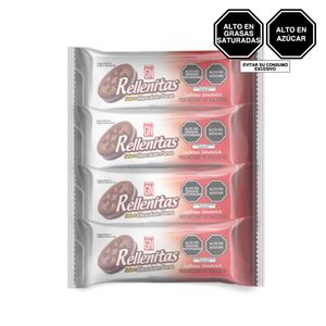 Galleta GN Rellenitas Sabor a Chocolate y Fresa Paquete 8 un