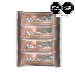 Galleta GN Rellenitas Sabor a Chocolate Paquete 8 un