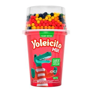 Yogurt YOLEIT Mix Sabor a Fresa con Bolitas de Colores Vaso 125g