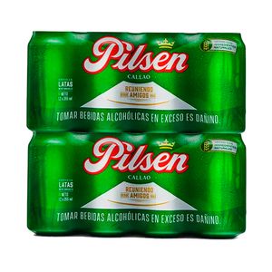 Pack 2 Cerveza PILSEN Pack 12 Lata 355ml