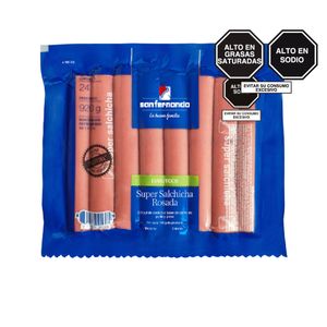 Salchicha Rosada SAN FERNANDO 920gr Paquete 24un