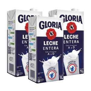 Pack 3 Leches GLORIA UHT Entera Caja 1L