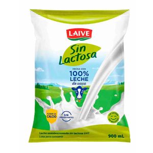 Leche Fresca LAIVE sin Lactosa Bolsa 900ml
