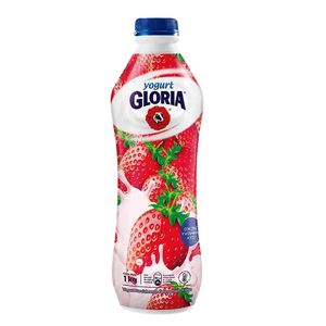 Yogurt Parcialmente Descremado GLORIA Sabor a Fresa Botella 1Kg