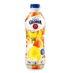 Yogurt Parcialmente Descremado GLORIA Sabor a Durazno Botella 1Kg